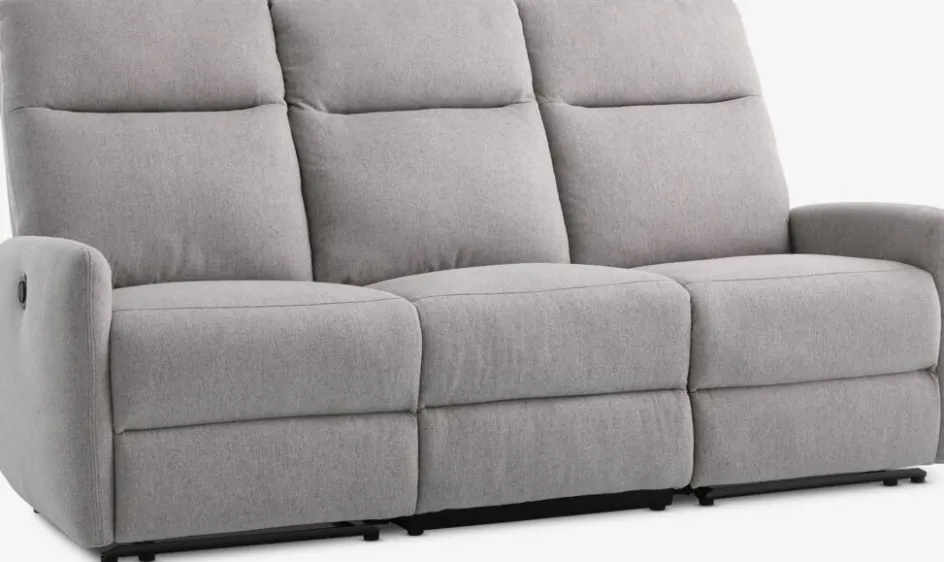 Outlet VONSILDSofá VONSILD 3 plazas reclinable eléctrico gris claro 2 Plazas|3 Plazas