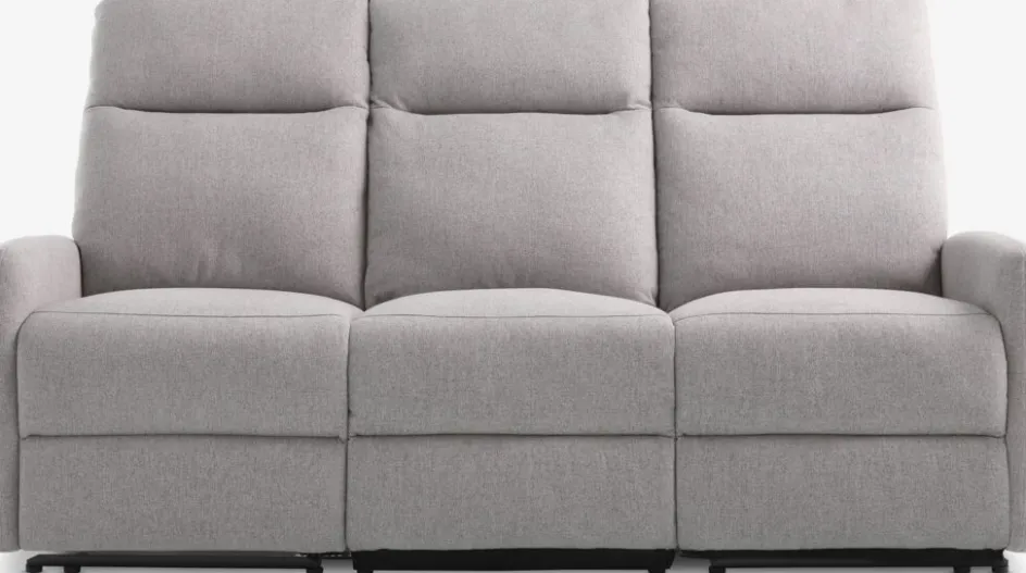 Outlet VONSILDSofá VONSILD 3 plazas reclinable eléctrico gris claro 2 Plazas|3 Plazas