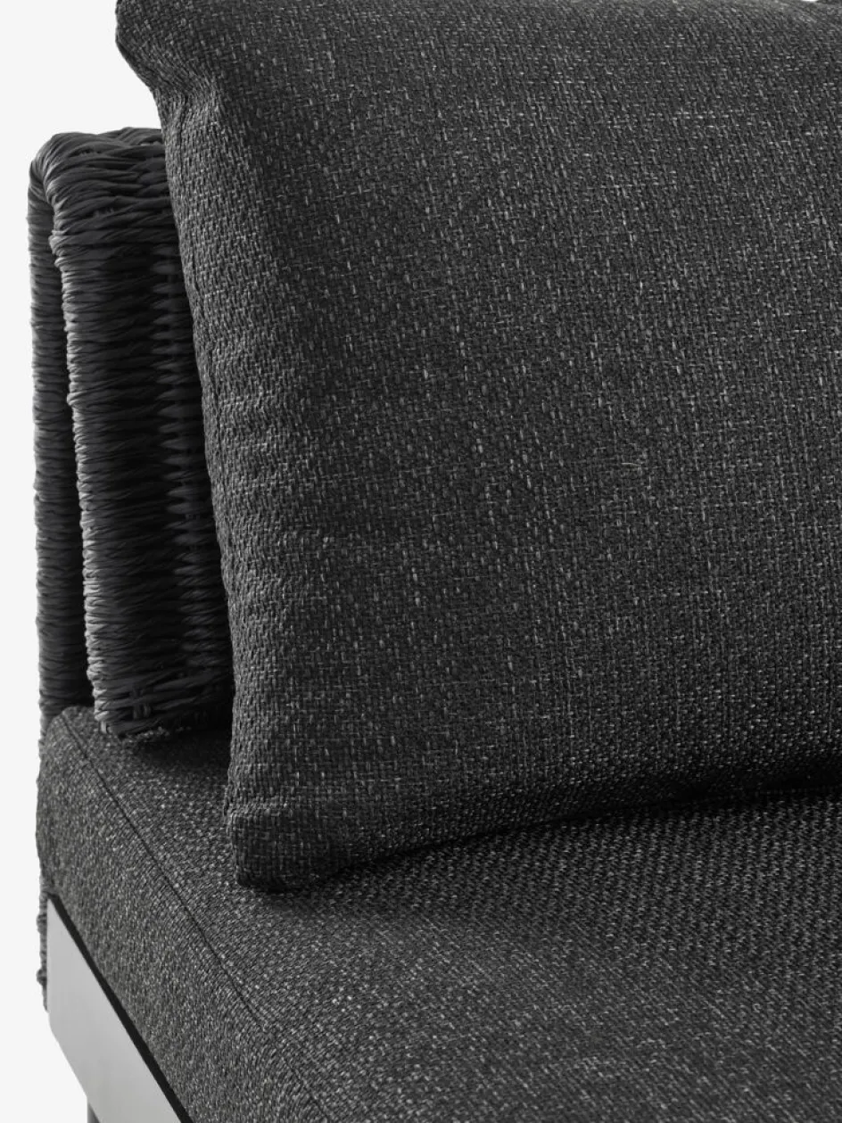Hot VOSSSofá de exterior VOSS 2 plazas negro Muebles De Jardín