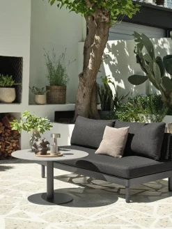Hot VOSSSofá de exterior VOSS 2 plazas negro Muebles De Jardín