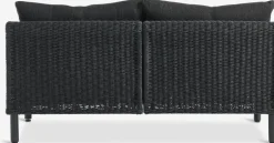 Hot VOSSSofá de exterior VOSS 2 plazas negro Muebles De Jardín