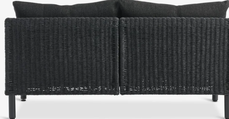 Hot VOSSSofá de exterior VOSS 2 plazas negro Muebles De Jardín