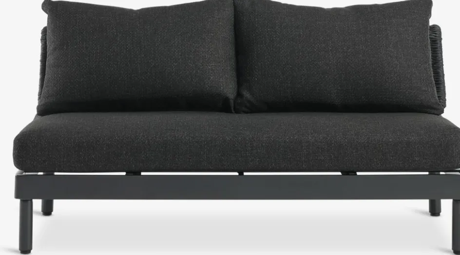 Hot VOSSSofá de exterior VOSS 2 plazas negro Muebles De Jardín