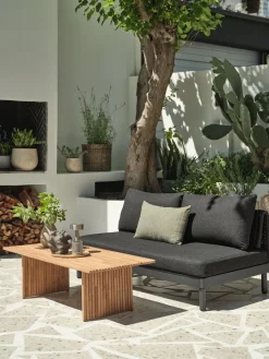 Hot VOSSSofá de exterior VOSS 2 plazas negro Muebles De Jardín