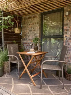 Hot VRAADAL + GUDHJEMMesa VRAADAL L62 madera dura + 2 sillas GUDHJEM natural Conjuntos Mesa Y Sillas De Jardín