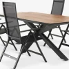Sale YPNASTED + LOMMAMesa YPNASTED L215 natural + 4 sillas LOMMA negro Conjuntos Mesa Y Sillas De Jardín